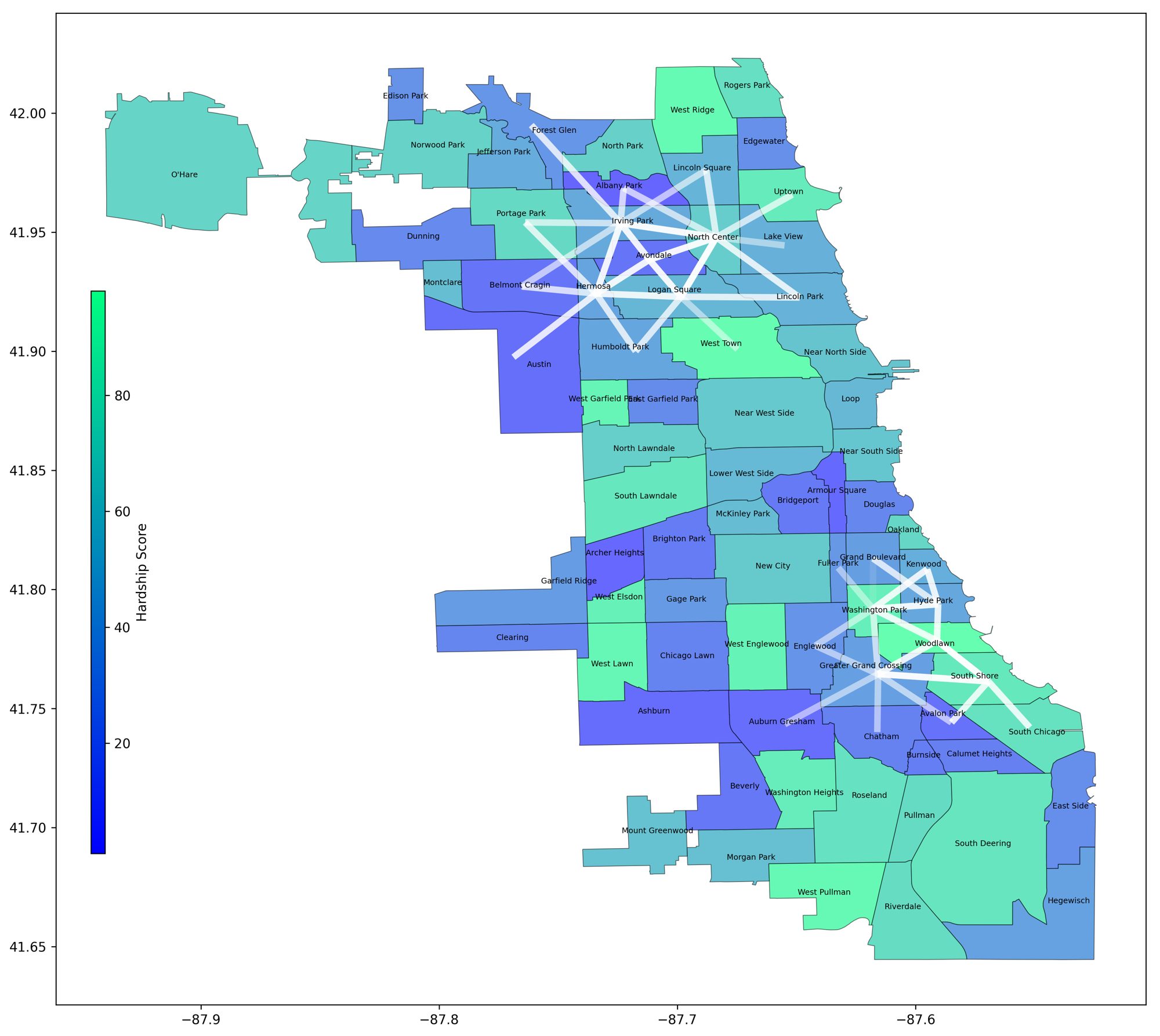 A 2D interface for exploring graph neural network explanations