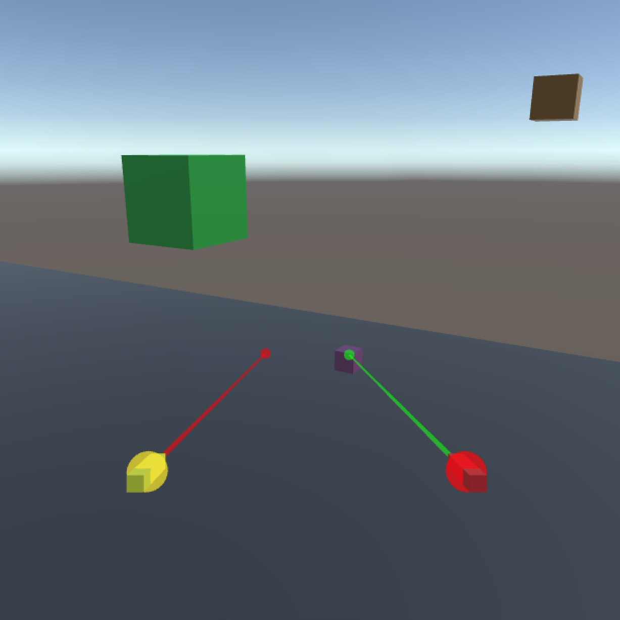 A virtual hallway with selectable cubes on both sides
